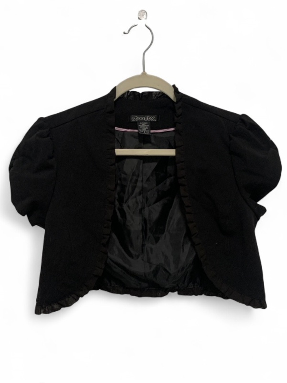 Y2K Stooshy Black Short Puff Sleeve Bolero